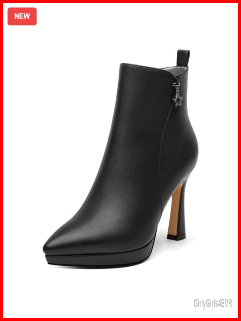 Women's Pointed Toe Ankle Boots 4 Inch Stiletto High Heel Platform Booties